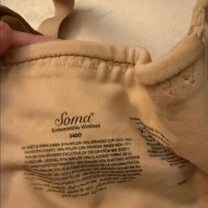 Soma Embraceable Wireless Bra in Tan